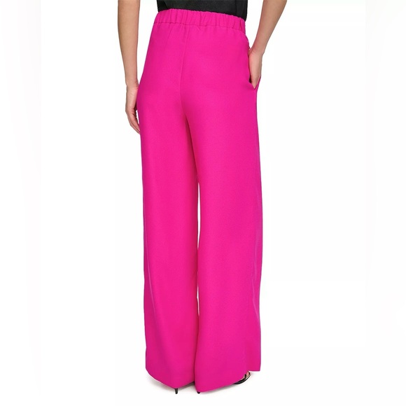 New York Clothing Company NYCC Pleated Wide Leg Fuchsia Pants Size 12 NWT - Picture 2 of 4